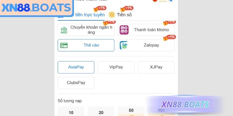 Quy trình nạp rút tiền XN88 đơn giản cho người mới